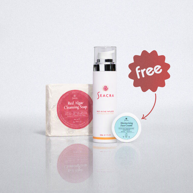 Your Seacra routine — Recovery & Repair Gel and Red Algae Cleansing Soap